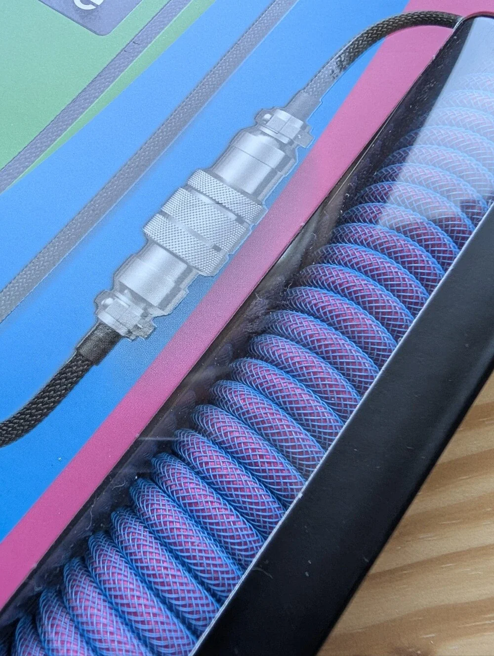 Coiled Aviator Cable USB C - Red/Blue